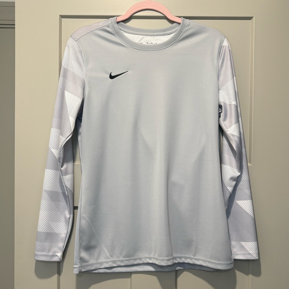Nike Light Gray Dri-FIT Long Sleeve Athletic Top